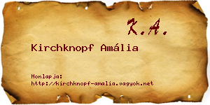 Kirchknopf Amália névjegykártya